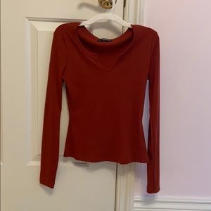 hot burgundy long sleeve top